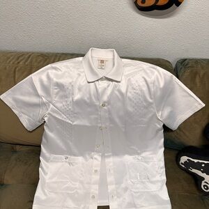 Adidas White Short Sleeve Silk Men's Shirt